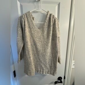 3/4 long sleeve sweater, crisscross back